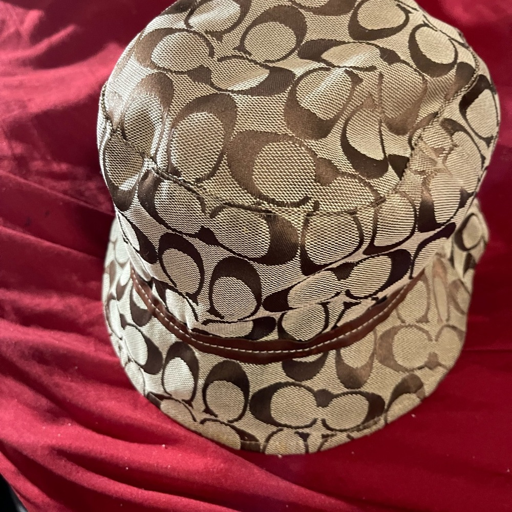 Brown and tan bucket hat size p/s and Burgundy and white bucket hat size M/L